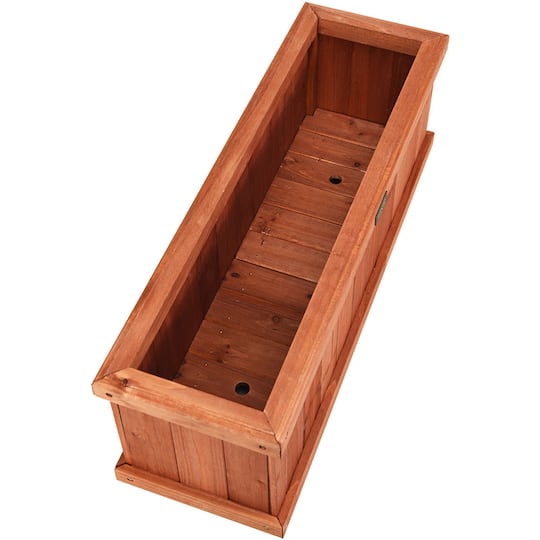 Costway Rectangular Box Garden Yard Decorative Wooden Flower Planter
